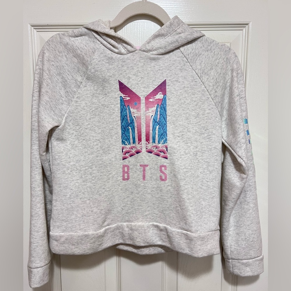 KPOP BTS ARMY iridescent hoodie sweater customized kids Large 10 12 Korean
